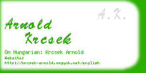 arnold krcsek business card